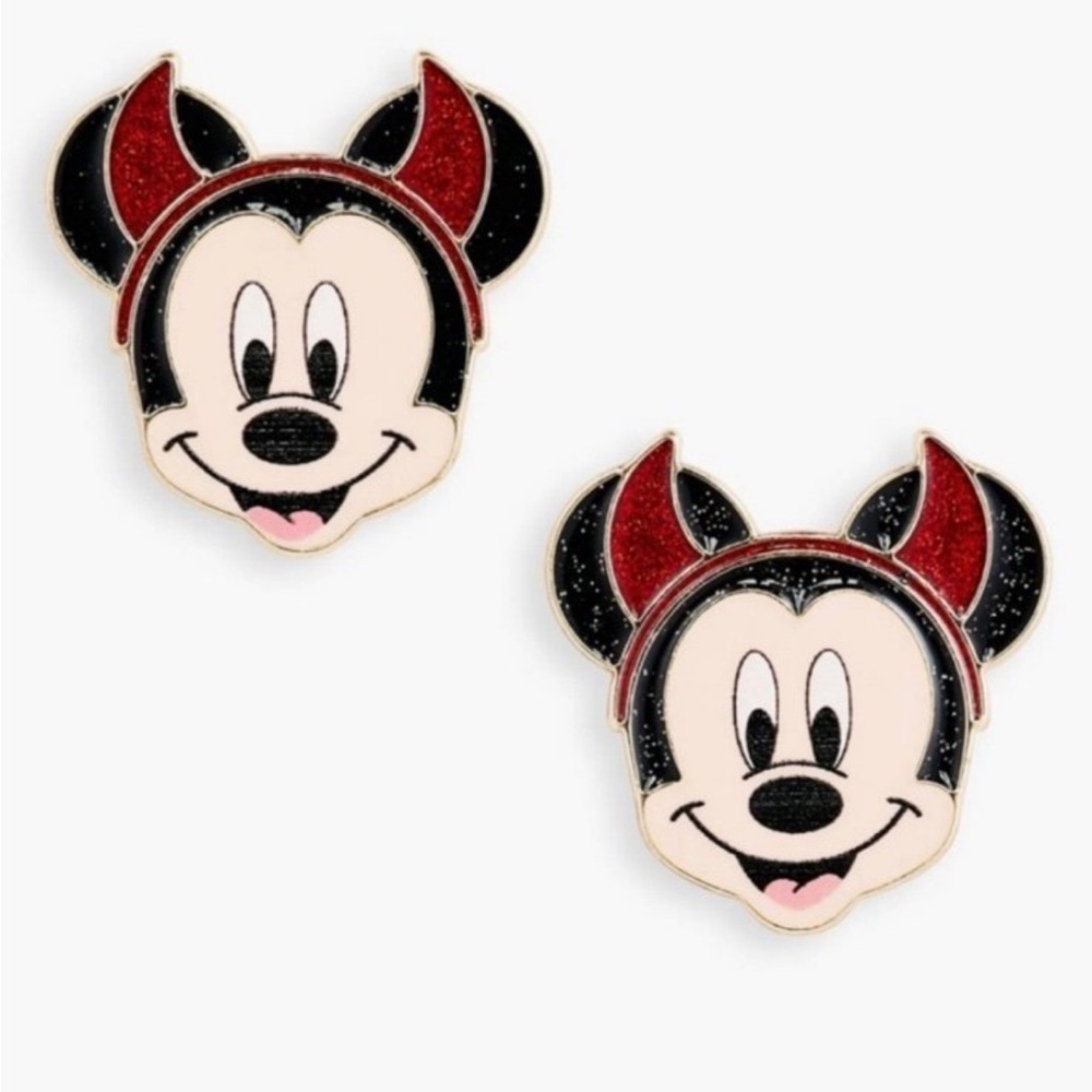 NIB Disney Baublebar Mickey Mouse Devil Costume Halloween Stud Earrings New!!